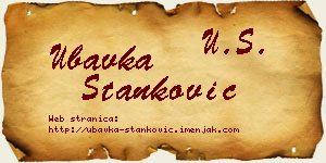 Ubavka Stanković vizit kartica